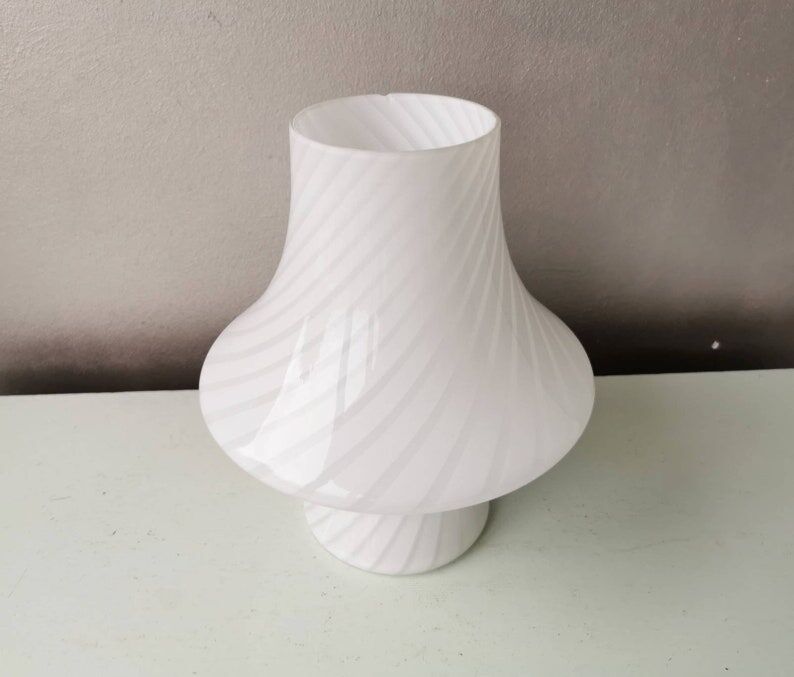 Mushroom lamp Murano white, Gambaro e Poggi for Vetri, 1970