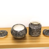 Pair of Vicentina ceramic vases, hand-decorated, Italy 1970'