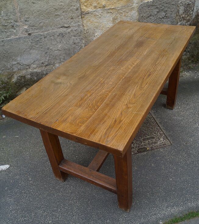 Brutalist table in solid wood