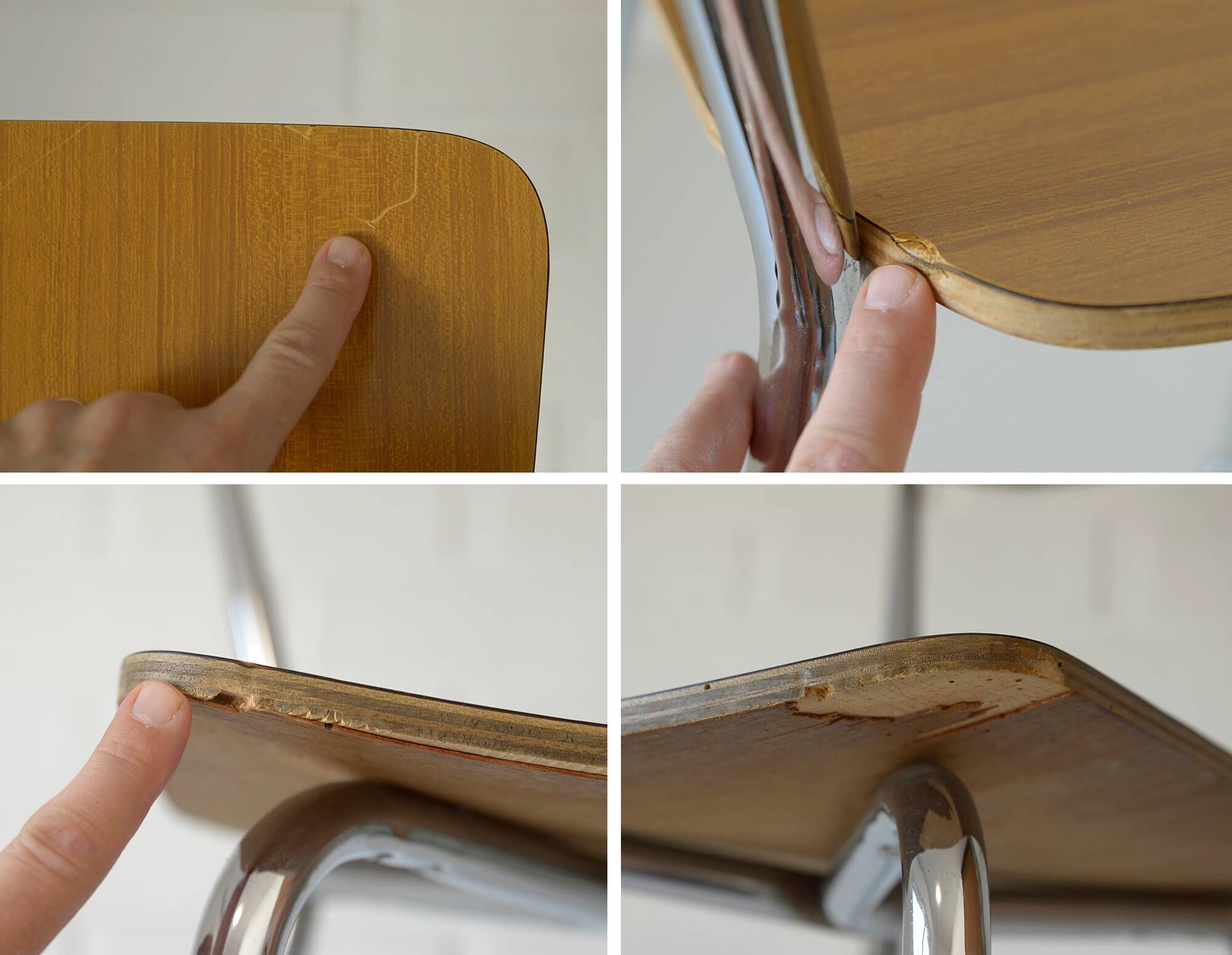 Set of 4 Vintage Dining Chairs Space Age Mid Century Modern Italy 1950's