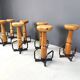 Mid century brutalist bar stools, 1960s - set of 7