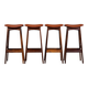 Mid-Century Bar Stools in Rosewood and Leather by Erik Buch for Dyrlund, Set of 4