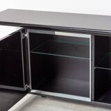 Giotto Stoppino for Acerbis Black Sheraton Sideboard Italy 1980s