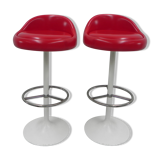 2 vintage bar stools with swivel seat