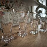 Lot de 4 verres à pastis Bistrot anciens avec marque de dosage