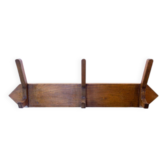 Art Deco Walnut Wall Coat Hanger, Spain, 1930's