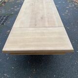 Extendable farmhouse dining table restored in solid oak, 19th century, 180-280cm