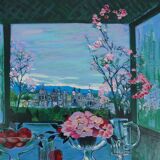 Michel Henry: Still life overlooking the city, original signed silkscreen print