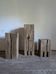 3 monolithes, colonnes anciennes en chêne