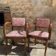Pair of 1960s bridge chairs in Nobilis fabric