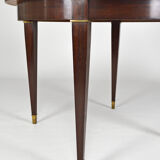 Art Deco mahogany round table by Jacques Adnet, circa 1940