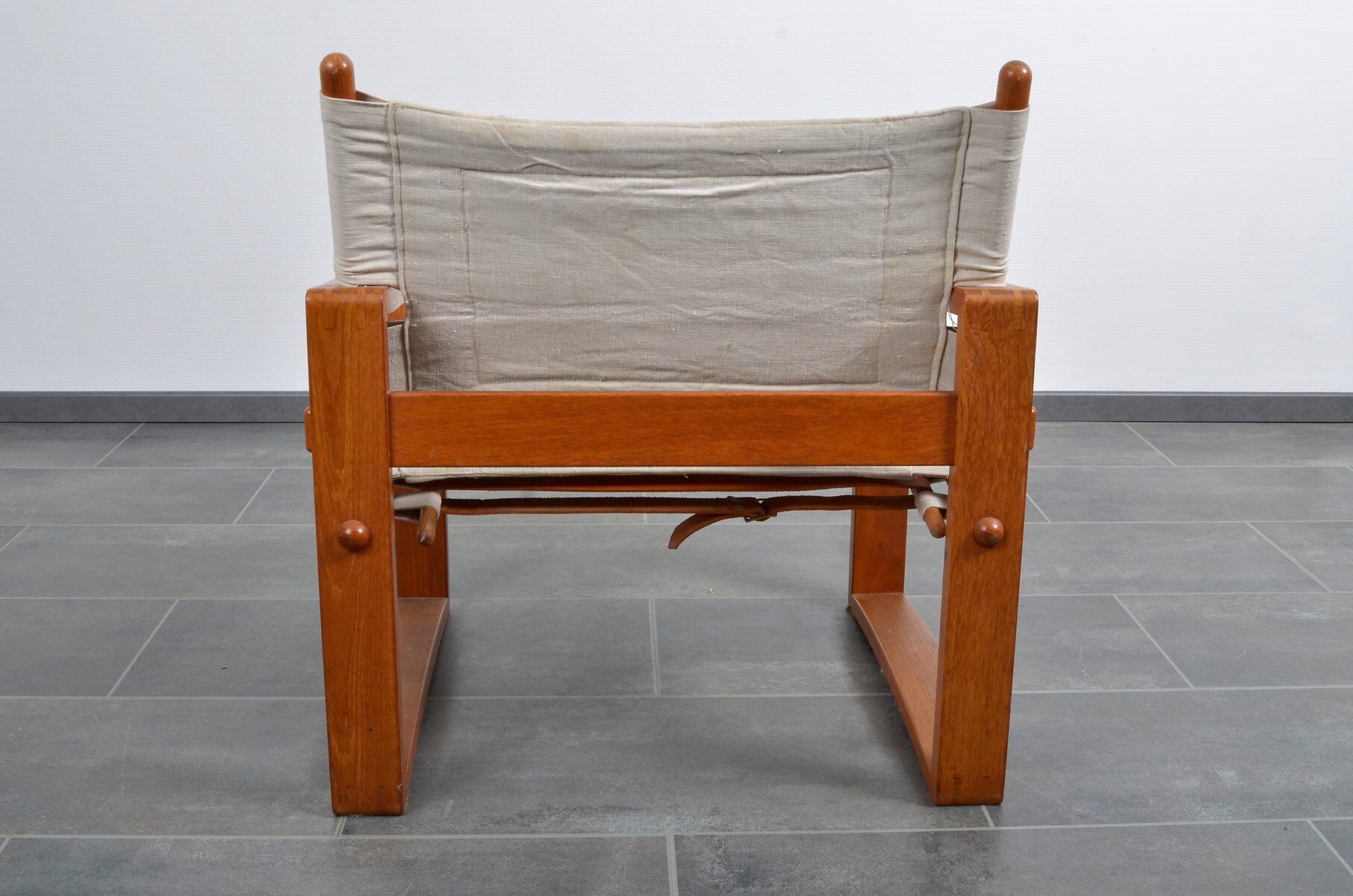 Mid-century mahogany safari chair by Burge Jensen for Bernstorffsminde M-belfabrik