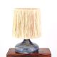 Blue sandstone lamp, raffia lampshade, 1960s