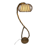 Louis Sognot vintage rattan floor lamp