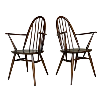 Chaises accoudoirs vintage Ercol modèle Quaker