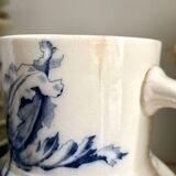 Sarreguemines pitcher, iron earthenware jug, "Narcissus" service