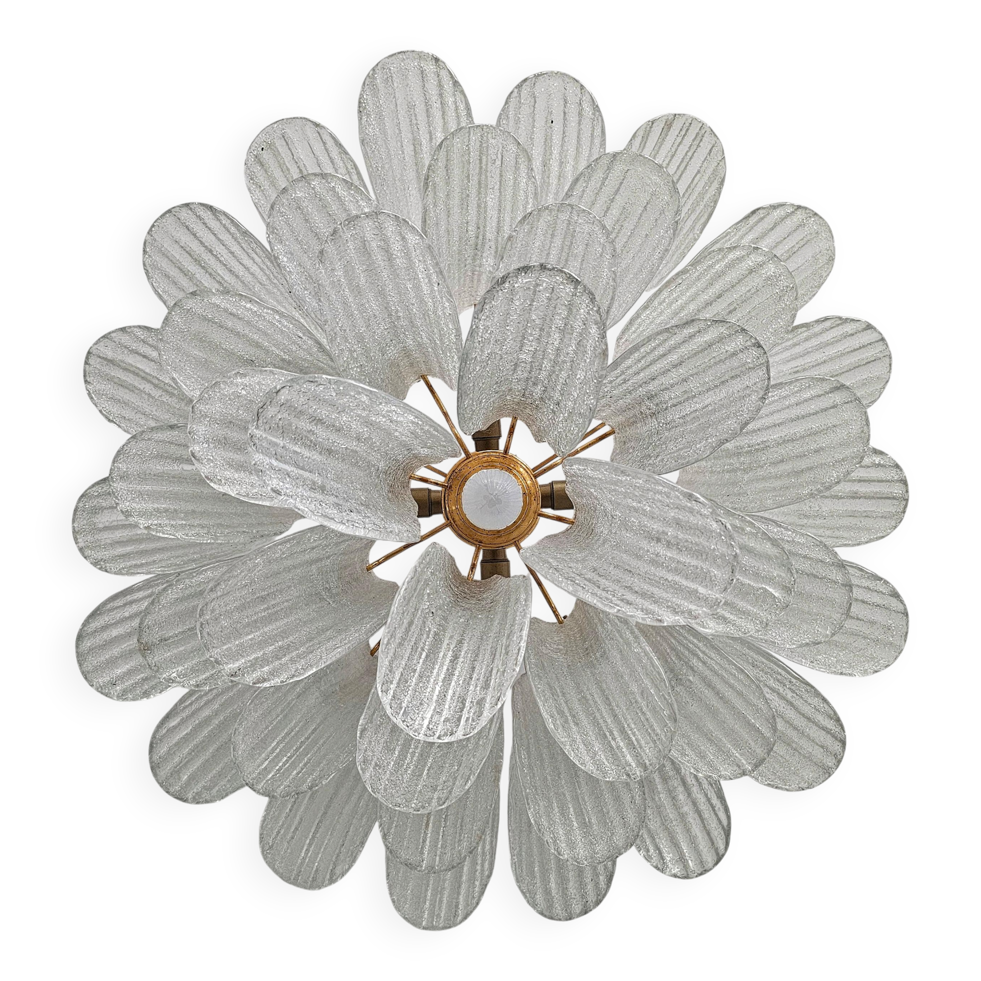Grand petal chandelier Hollywood Regency in Murano glass from 1960.