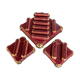 Art Deco table service in glazed burgundy and gold earthenware – Complete