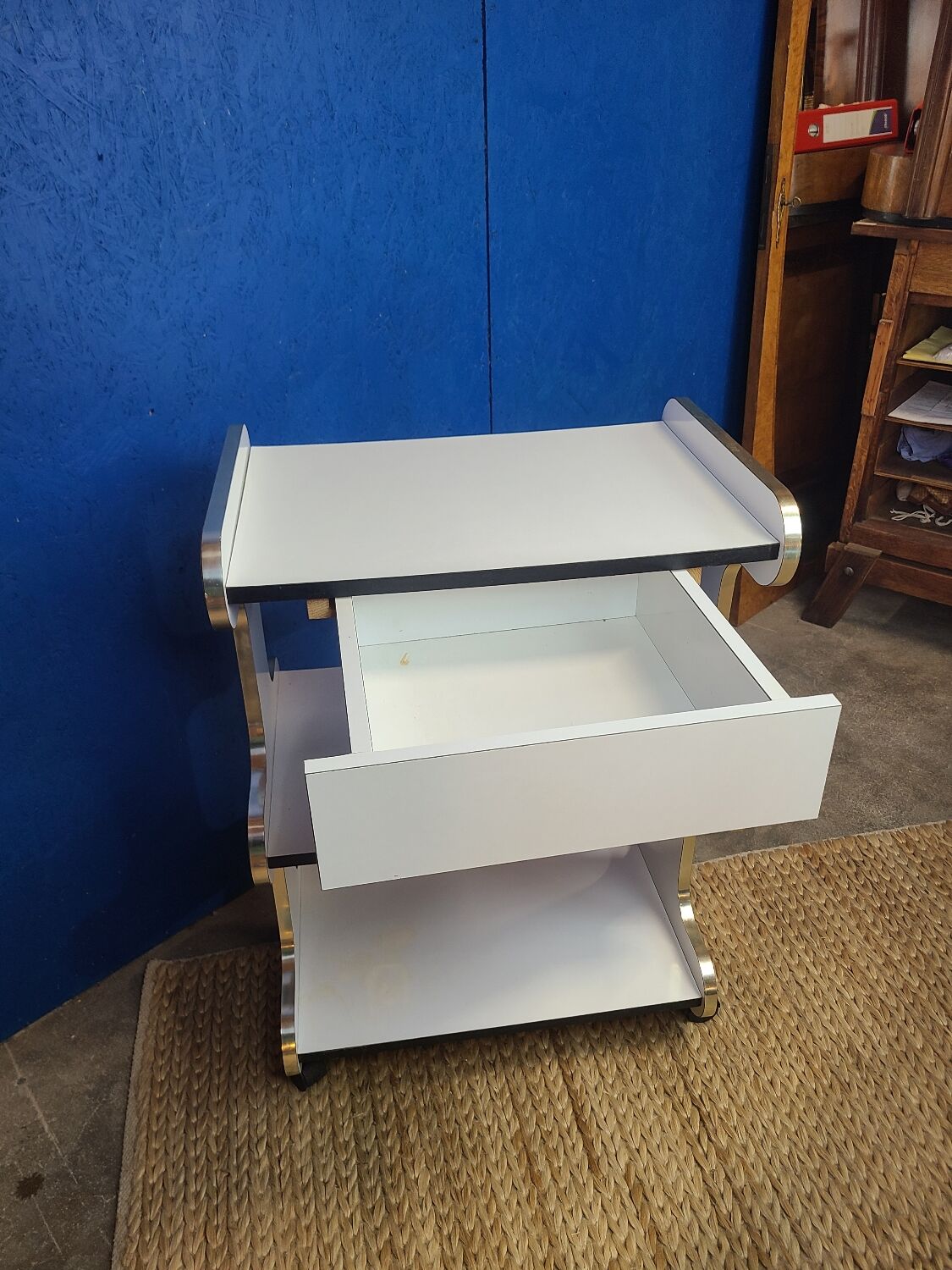 Vintage trolley on wheels