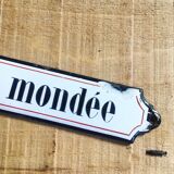 Ancient enamelplate of seed or grocery store. Furniture by trade. 1900s/1910s.