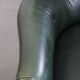 Fauteuil Chesterfield en cuir de vache vert de style anglais classique