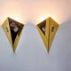 Pair of “Soleil” wall lights by Italo Valenti, brass and silver, Spain 1970