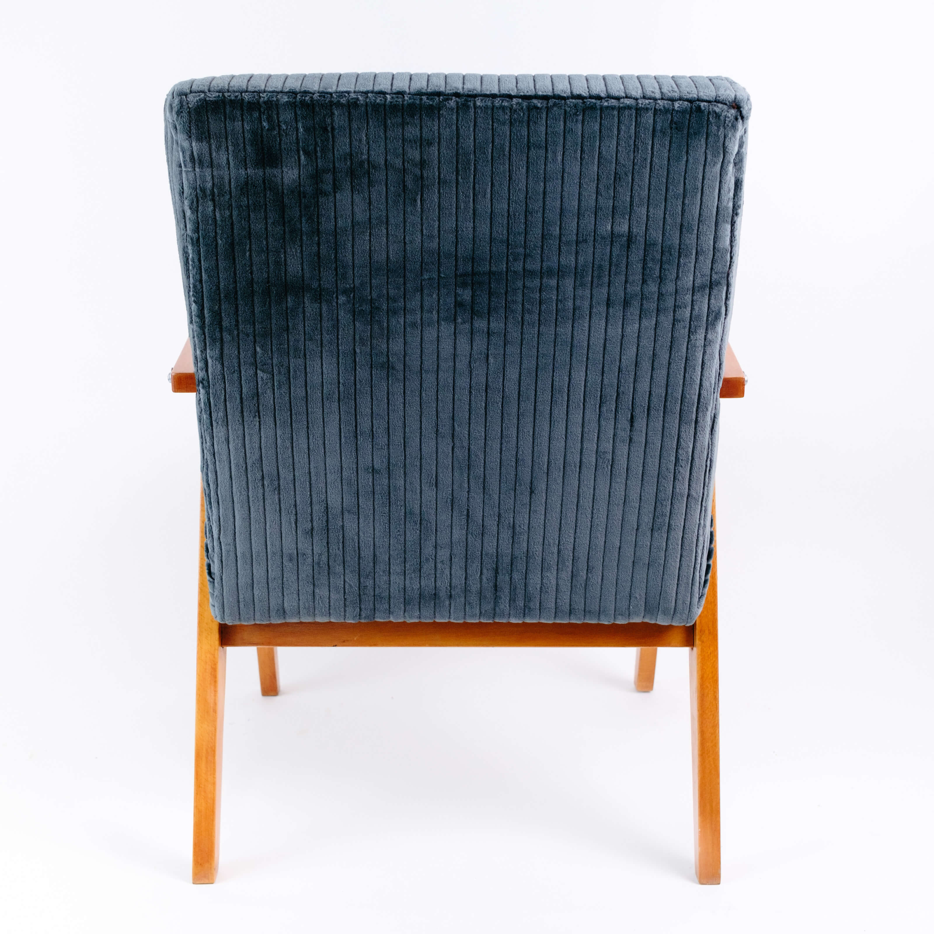 Fauteuil vintage en vélours côtélé