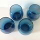 Glasses in iridescent blue crystal, set of four