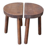 2 vintage tripod stools