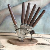 6 small teak and metal knives from Solingen - 1970's