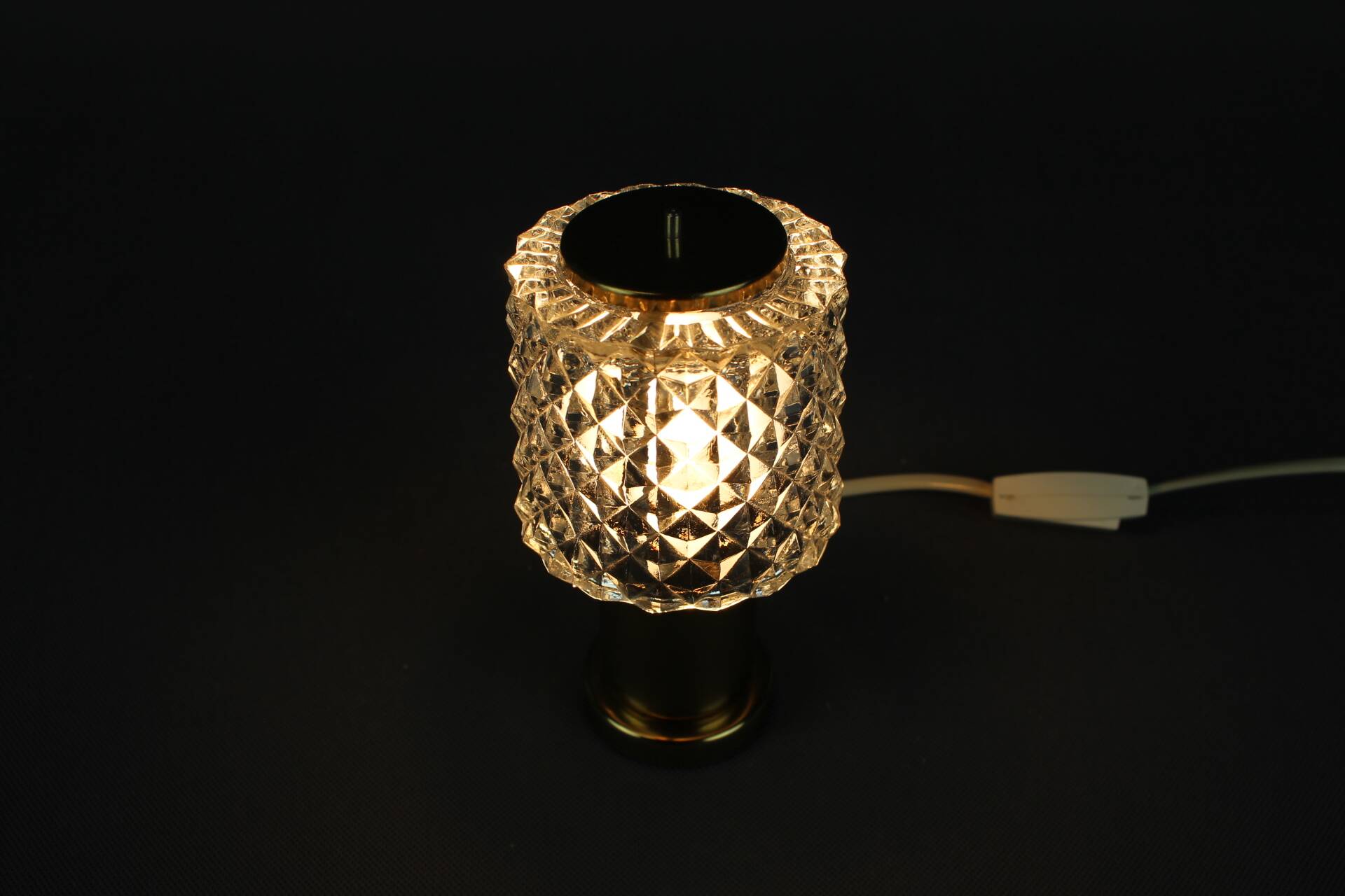 Glass Table Lamp by Kamenicky Senov, Czechoslovakia, 1970s