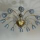 Venetian lustre in two-colour Murano glass, blue and gilded, circa 1990.