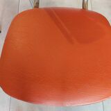 4 orange petal chairs, vintage