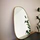 Marrakchi Mirror in Golden Brass – 45×29 cm – Moroccan Artisanal Manufacture