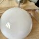White opaline globe suspension on stem and aluminum metal structure