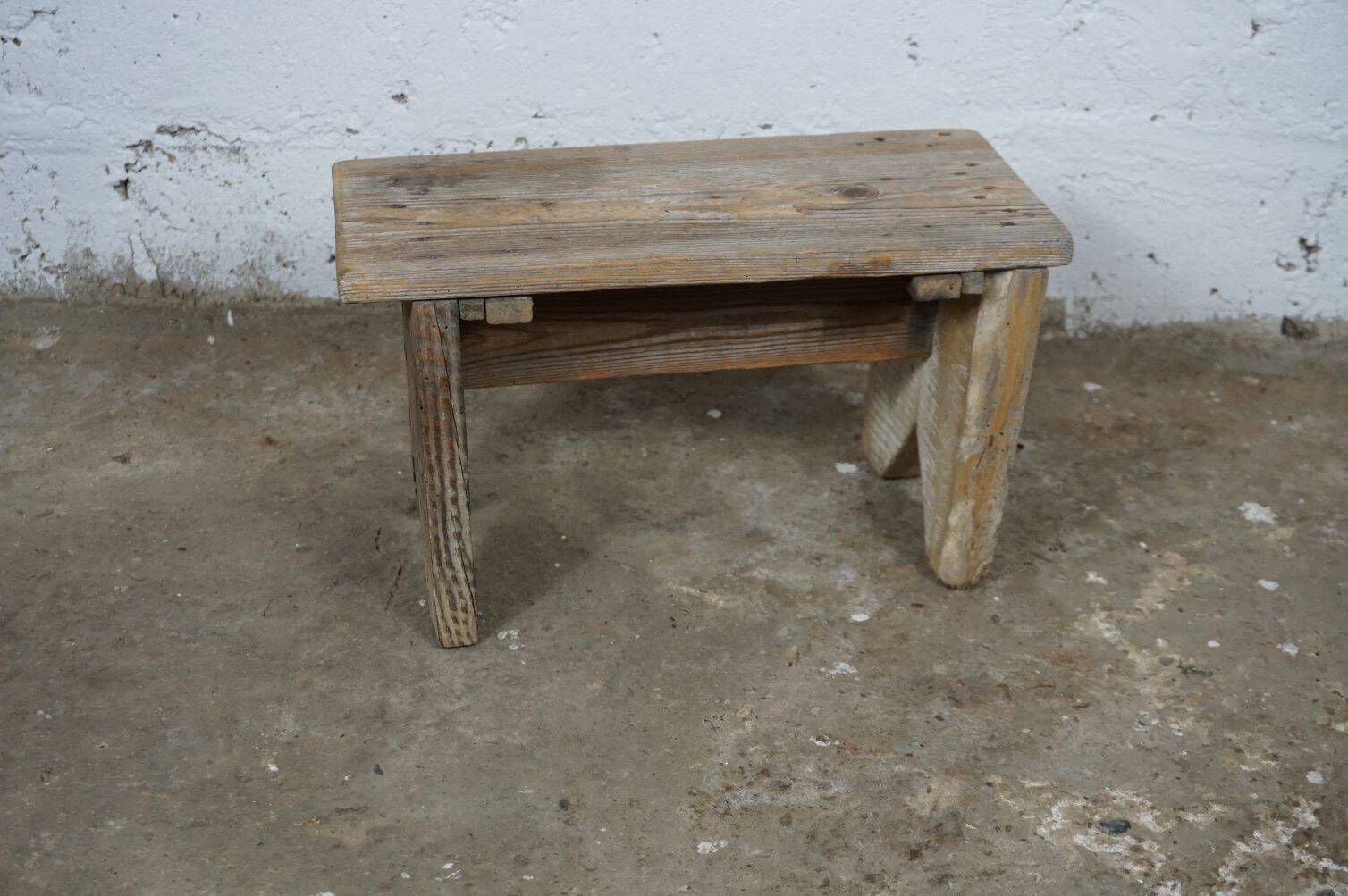 Vintage handcrafted raw foot stool