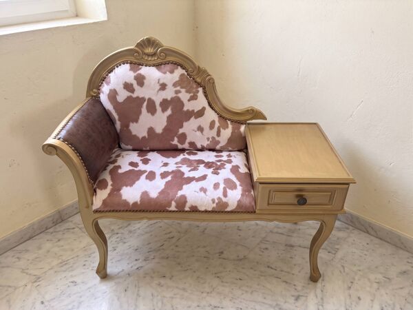 Fauteuil téléphone vintage fait main