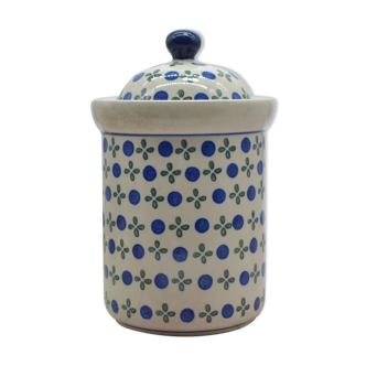 Handmade ceramic candy maker green and blue patterns