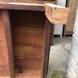 Raw wood farm table coffee table