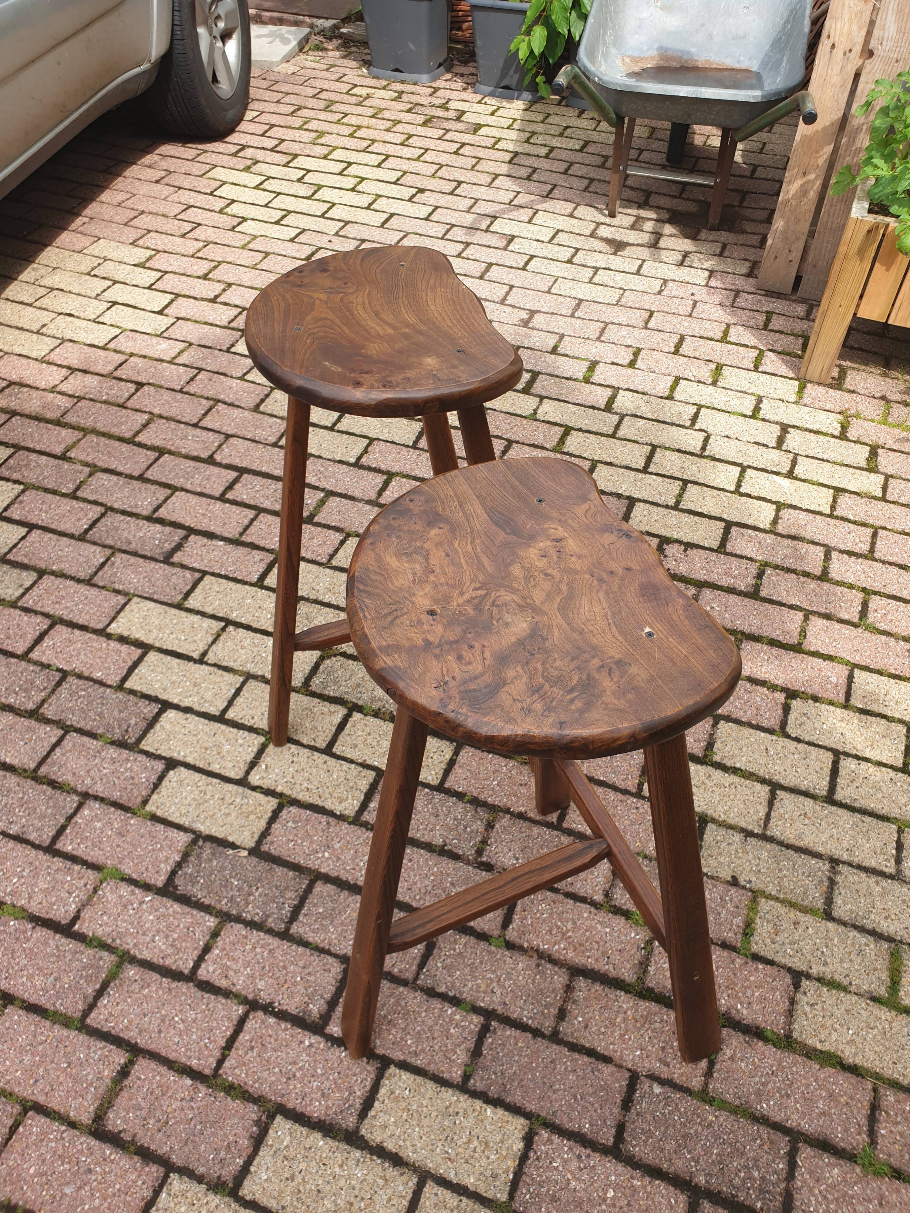 Pair of wooden stools