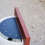 Scandinavian style floor lamp in teak and granite resin from the 70s