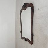 Romantic mirror with faceted glass in a walnut frame, 1942