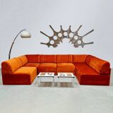 Vintage design modular sofa 'Burnt orange'