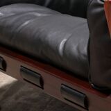 Fauteuil Lounge en Cuir "Rancero" de Luciano Frigerio - Design Italien des Années 1970