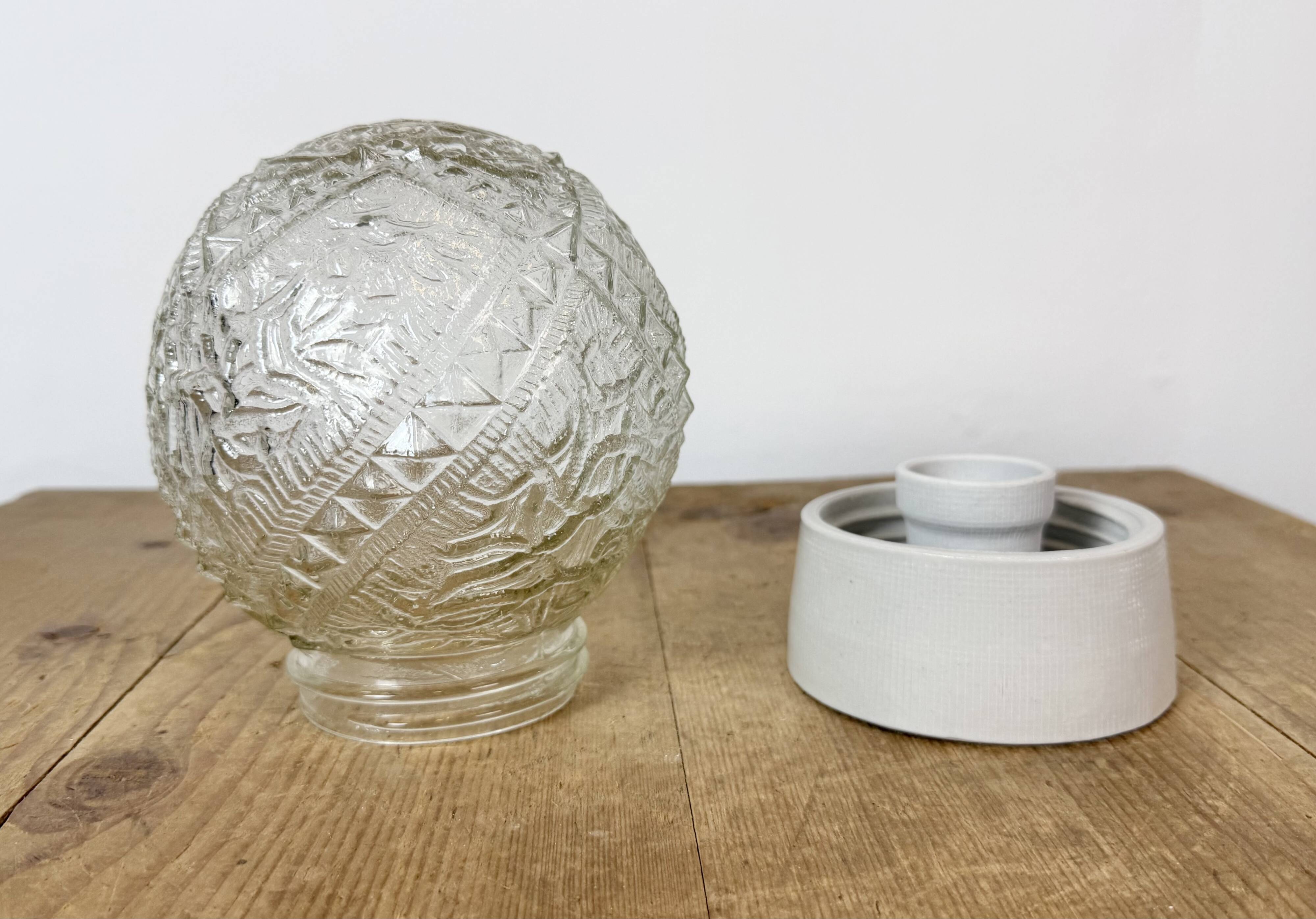 Vintage White Porcelain Ceiling Light, 1970s