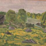 Original Swedish Oil on Panel – “Trees” by Gunnar Wärn – Signed