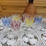 Vintage Harlequin crystal liqueur glasses