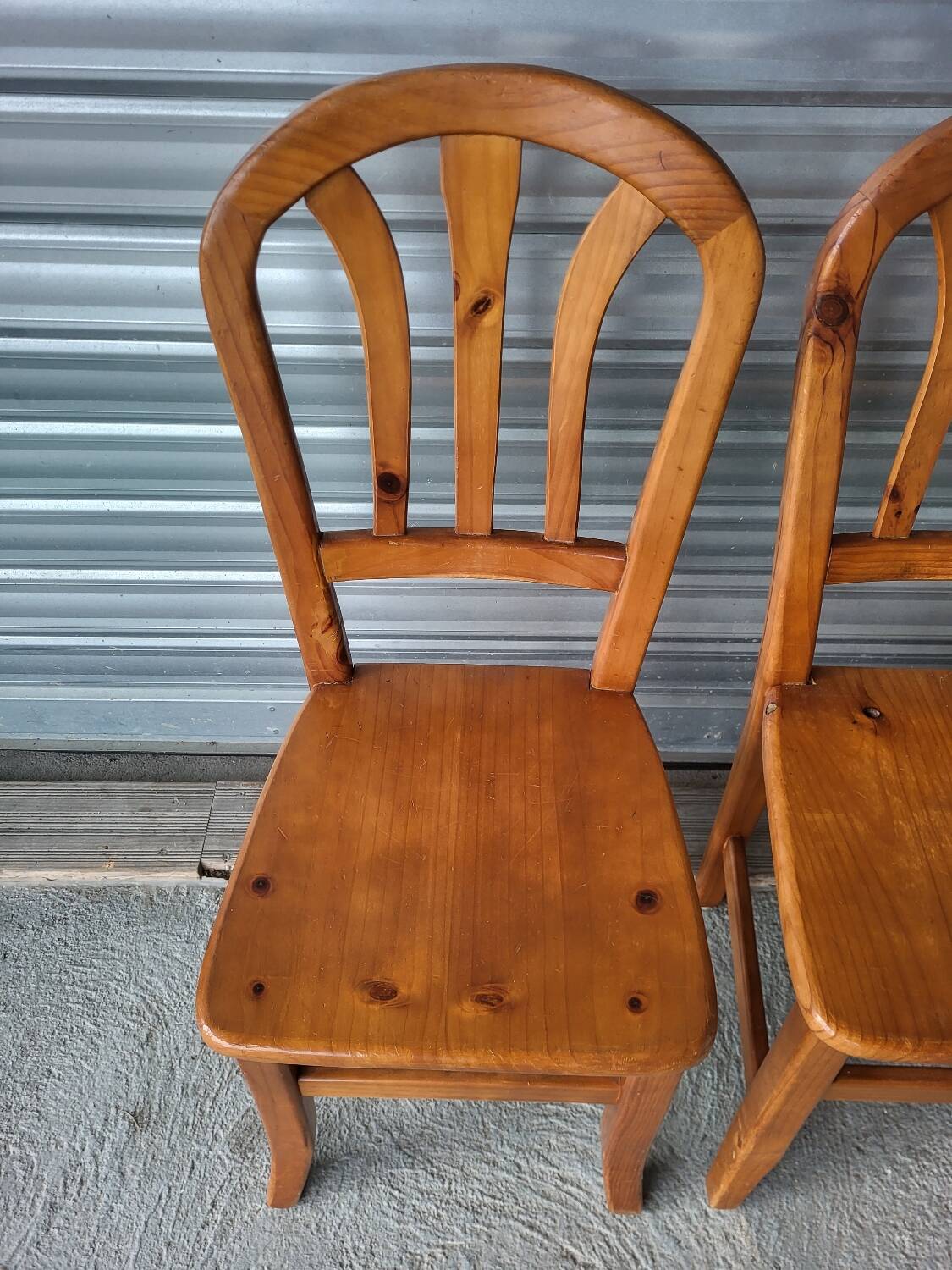 Set of 4 vintage solid wood chairs