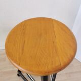 Tabouret de bar industriel vintage en bois et métal