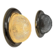 Pair of vintage wall lights, brass and pressed moulded glass, France, 1960.